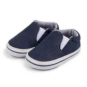 Meckior Infant Baby Girls Boys Canvas Shoes Soft Sole Toddler Slip On Newborn Crib Moccasins Casual Sneaker Austin Boy’s Flat Lazy Loafers First Walkers Skate Shoe