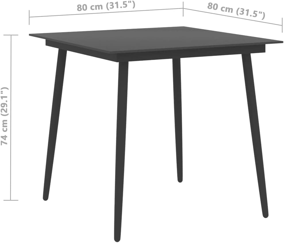 Patio Dining Table,Outdoor Patio Table, Folding Dining Table,Garden Table, Outdoor Coffee Table, Farmhouse Rustic Table,Balcony Table,Weather Resistant,for Patio,Deck,Lawn, Black