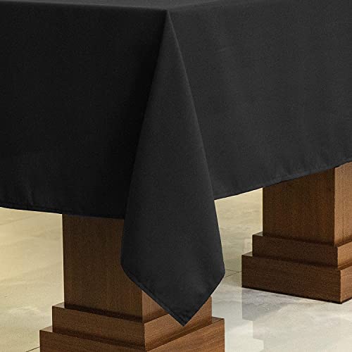 Image of H B MSALA Microfiber Satin Dining Table Cover, Black, 100 cm x 150 cm | Plain, Smooth & Durable, Elegant & Easy-Care Fabric, For Dining & Home Decor