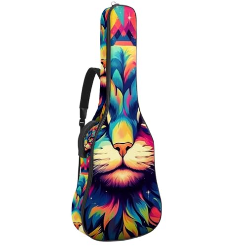 Sac pour guitare étanche à motif chat coloré protégeant votre instrument de la pluie