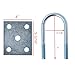 MYZHRE 2 Pack U Bolt Mounting & Plate Kit for 6,000 lb / 7,000 lb Trailer Axle (for 3'' Round Tube Diameter)