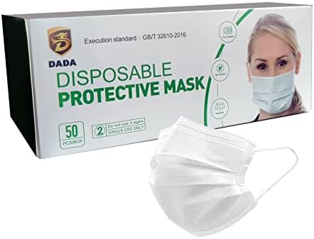 White Mask Disposable Protective Face Mask with Comfortable Ear Loop ...