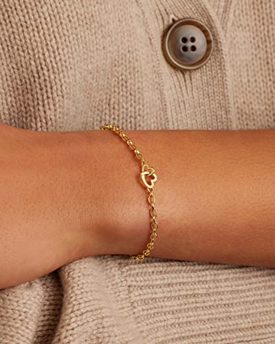 gorjana - Parker Heart Mini Bracelet 7 1/4" - 18k Gold Plated - Celebrate Meaningful Connections - Stacking Bracelets for Style - Elegant Interlocking Design3