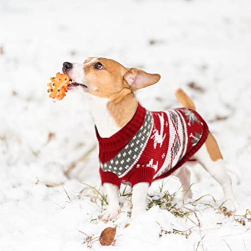 Hundepullover,Haustier Hund Katze Pullover,Hundekostüm Weihnachten Kleine Hunde,Strickpullover Hund Rot,Hundekostüm Weihnachten,Rentier,Winter,Ideal für Welpe,Katze,Hund,Weihnachten(rot und weiß, XL)