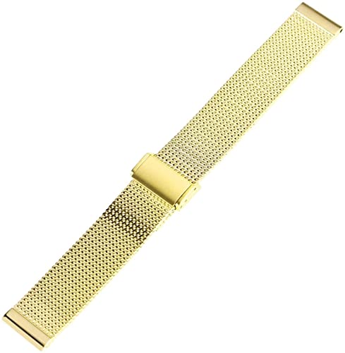 Bracelet de montre en acier inoxydable doré maille 18 20 22 mm boucle à crochet