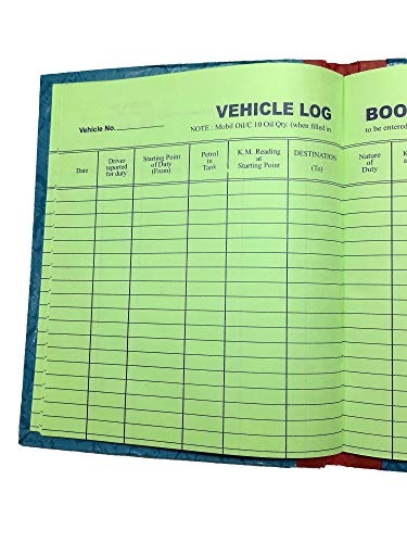 LRS Vehicle Log Book Short Size - Hard Bound - 21 x 17 cm - 40 Pages Single - 75 GSM Thick Ledger Paper (Pack of 2)