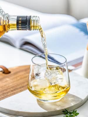 Image of Italian Premium Whiskey Glasses Set of 6 | 370ML Old Fashioned Scotch Glass | Imported Tumblers for Bourbon Wine Cognac Cocktail | Best Gift for Whisky Lovers (d.panga .$., 6)