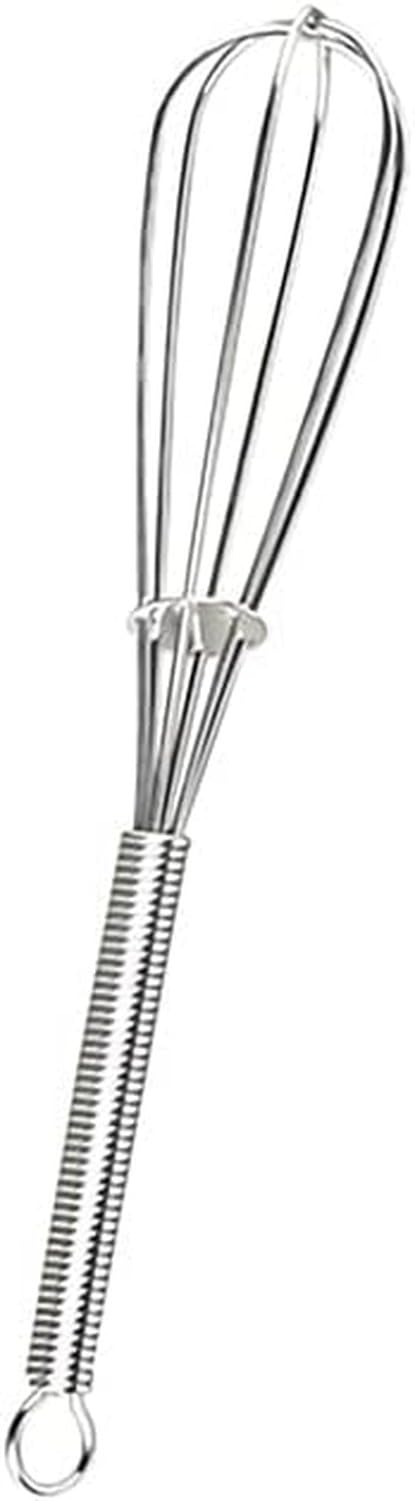 KGAIXN Manual Mini Whisk Egg Beater Small Stainless Steel Stirring Mixer Whisk for Kitchen Baking Tool Handheld Egg Beater, S
