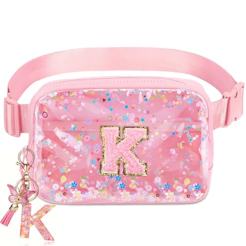 Image of Initial Fanny Pack for Girls - Belt Bag for Teens Kid Teen Girl Kid Birthday Gift Pink K
