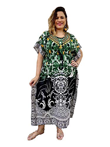 Vestido Kaftan Indiano Longo Estampado Plus Size 232