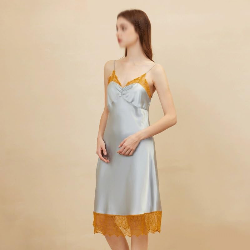 Spaghetti Strap Dress Lace Splice Silk Home Furnishings Straps Nightdress Innerwear Outerwear