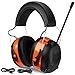 GARDTECH Ear Defenders with Bluetooth Noise Cancelling Ear Defender with Wireless Radio MP3 AM FM Safety Ear Muffs with LCD Display 4GB SD Card Adult Ear Defender for Garden Woodworking Orange