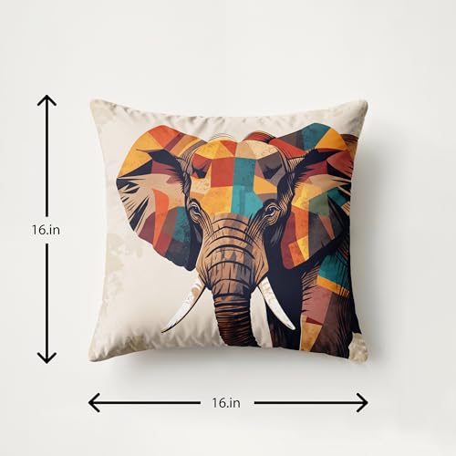 Image of Ultimate Trends Digital Printed Soft Cotton Feel Polyester Decorative Cushion Cover, Modern Eligent Designs, Heavy Long Life Fabric,18 inch X 18 inch Set of 5,Multicolor Animal