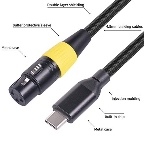 Cable USB C a XLR Hembra de 2m para conectar micrófonos sin usar interfaz externa 7