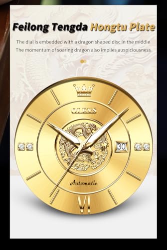 Image of OLEVS Automatic Watches for Men Diamond Skeleton Mechanical Tourbillon Self Winding Luxury Dress Wrist Watches Calendar Luminous Waterproof