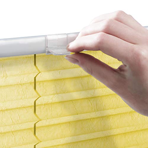 casa pura® Plissee Rollo | mit eleganter Crushed Optik | Klemmfix ohne Bohren | lichtdurchlässig & blickdicht | gelb | 8 Größen (55x200cm) - 6