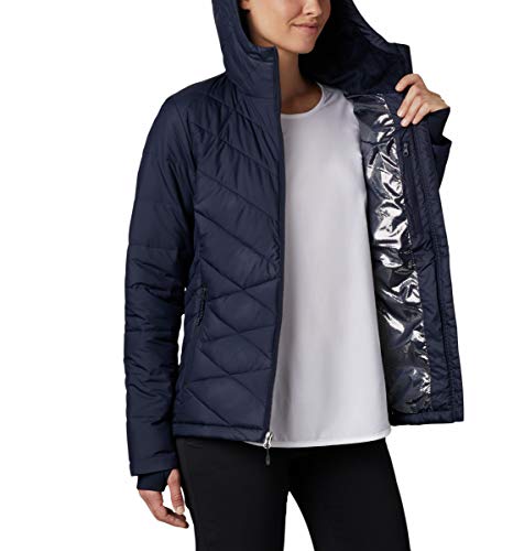 Image of Columbia Women's Omni-Heat Reflective Heavenly Hooded Hiking & Trekking Down Standard Length Jacket