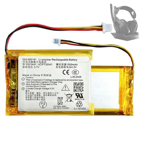HIGHAKKU Batería de repuesto 623441 533 000169 533 000191 compatible con Astro Gaming A50 Wireless Headset Headphones Headphone Bluetooth Headset