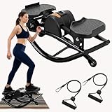 YMXBHN Rocking Stepper Machine Side-to-Side Low-Impact Step Rocker for Full Body Workout with Resistance Bands,U-Shaped Compact Stepper Exercise at Home