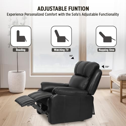 Image of PayLessHere Recliner Chair The Ultimate Leather Sofa Recliner Couch Home Theater Seating Manual Recliner Motion for Comfort and Style Living Room Furniture