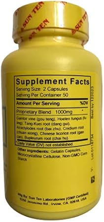 Sun Ten - Bupleurum Formula/Yi Gan San, 158B, 100 Capsules