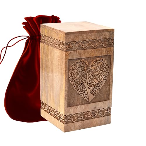 Mango Wood Urn (Medium 180 Cu in, NO, Personalization)