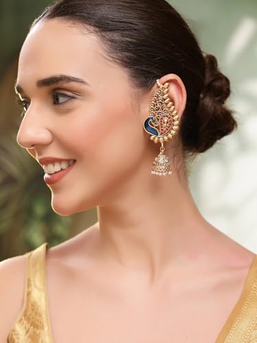 Image of Shining Diva Fashion Ear Cuff Earrings for Women Stylish Traditional Fancy Jhumki Jhumka (17013er)
