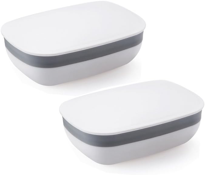 Soap Box Soap Holder Soap Rack, 2 Pack White Eunion Soap Case for Home Outdoor Hiking Camping Gym