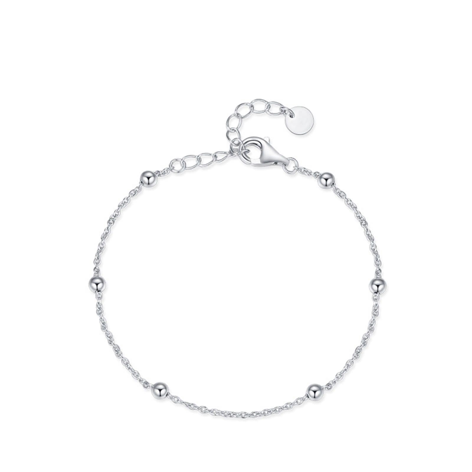 Pulsera para mujer, pulsera de eslabones de cadena para mujer, cadena con cuentas de oro blanco, conjuntos de joyas para mujer