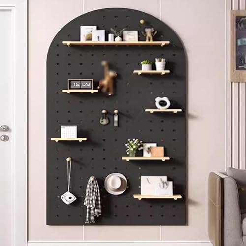 Pegboard Wall Organizer Panels.Craft nization Pegboard Kit with Shelves & Dividers - Wood Ornament Display for Bedroom & Study - Versatile Storage Solution for DIY Projects & Spaces，（B，60x12
