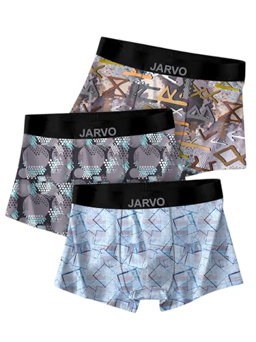 Image of JARVO Men's Extra Thin Elastic Underwear Long Comfortable Ice Silk Breathable Comfort Brief-Boxer-Trunks Imported Material Pack of 3
