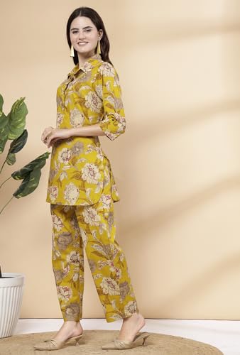 Image of Pistaa's Women Summery Floral Cotton Co-ord Set