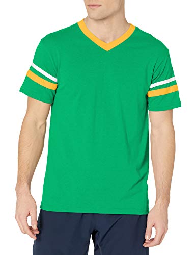 Augusta Sportswear Men's Large Sleeve Stripe Jersey, Kelly/Gold/White