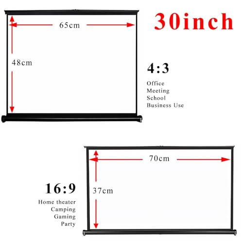 Pantalla portátil manual retráctil 30 pulgadas 4:3 miniatura 2