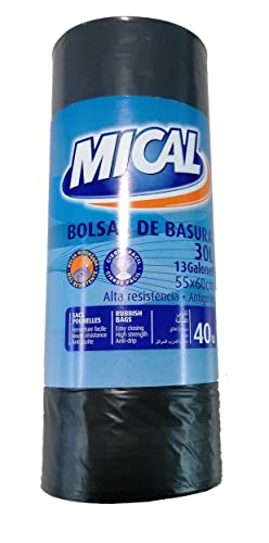 Marca Blanca - Mical Bolsas de Basura 30L, 40 bolsas