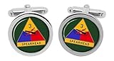 Voll Farbe Harz Kuppel Bild Gift Shop 3rd Armored Division US Army Manschettenknöpfe IN Box