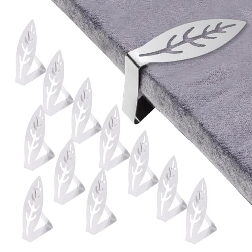 pclapora 10 Piezas Clips para Mantel Antideslizantes, Pinzas para Mantel de Exterior de Acero Inoxidable, para el Hogar, Fiestas, Picnics, Restaurante, Bodas, Buffets, Cenas