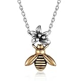 bienen anhänger 💕Design：Biene Halskette aus 925 Sterling Silber.Sie können es auch mit anderen Halsketten oder Armbändern kombinieren.