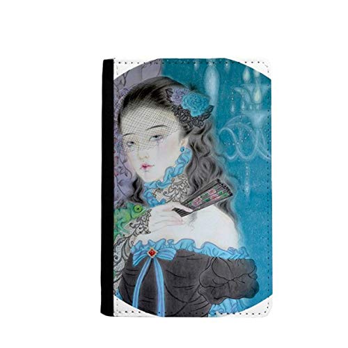 Housse de carte et passeport aquarelle chinoise bleue un accessoire de voyage chic