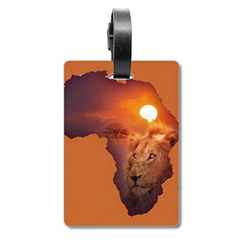 Étiquette de valise lion pour identification de bagage voyage