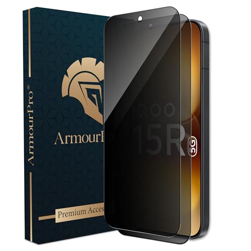 Image of ArmourPro Anti-Spy Privacy Tempered Glass for IQOO 15R - Anti Peeping Screen Protector, Edge to Edge Full Coverage, 9H Hardness, Easy Installation Kit | Pack of 2
