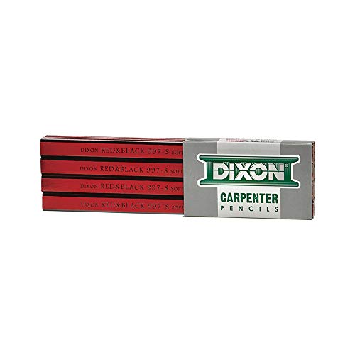 Crayon de menuisier Dixon avec mine en graphite moyen doux noir