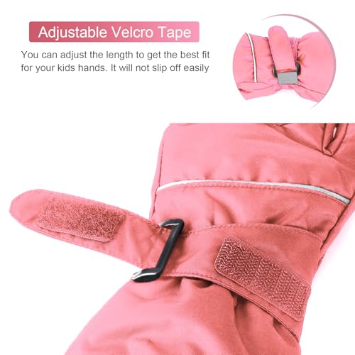 ThxToms Kids Warm Gloves Winter Waterproof Snow Gloves for Ourdoor Sports Snowboard, Toddler Bulky Ski Gloves for Boys Girls 3-14 Years Old4