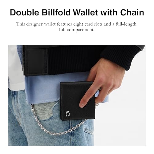 COACH Men's Billfold Wallet with Chain, Black, One Size2
