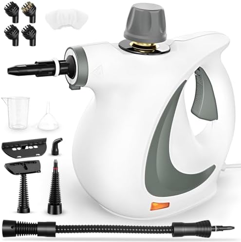Dampfreiniger, Handdampfreiniger für das Haus Mehrzweck mit 12-teiligem Zubehör, 3 Bar Dampfdruck 350ML 1300W chemikalienfreier Dampfreiniger, Reinigung von Küche, Böden, Fliesen,