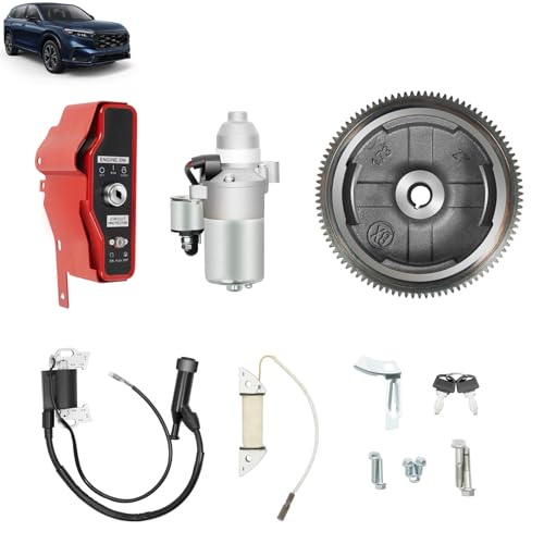 WUSILILU Electric Starter Motor Kit for Honda GX240 8HP & GX270 9HP,12V Flywheel Starter Motor Key Switch Coil Ignition Box Fan Cover for Honda-Flywheel Switch Engine