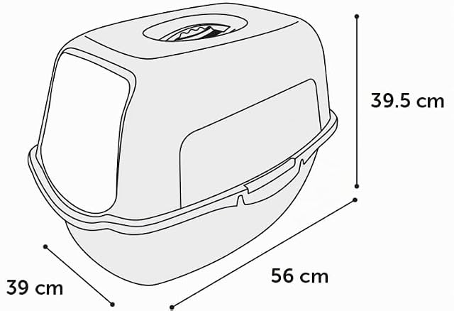 Foto 4 de 5 de Flamingo Baño para Gatos - Bandeja de Arena Cerrada - 39 x 56 x 39,4 cm - Limpieza fácil