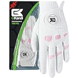 Gkandi Women Golf Gloves Premium Leather With Magnetic Ball Marker Left Right Hand 1 Pack, Extra Grip For Ladies Comfortable Durable Size Small Medium Large (Pink, Medium (Worn On Left Hand))