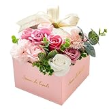 GROOVY OUTSTYLE ソープフラワー 母の日 ギフト 花束 ボックス 枯れない花 プレゼント 花 誕生日 （ ピンク/ボックス ）
