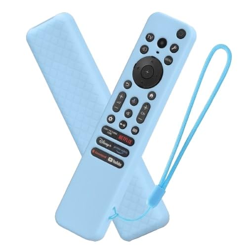 Image of Silicone Cover Case Compatible with Sony Bravia Smart Tv 2023 2024 2025 Voice Remote RMF-TX910U (Luminious Blue) [Remote NOT Included]